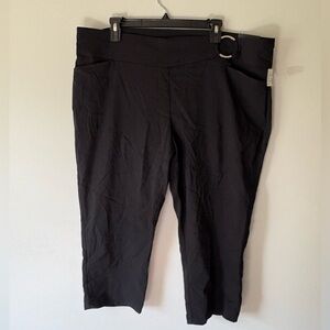 Maurice’s Midi Rise Capri Silver Belt Detail Black Women's Pants, Size 22W